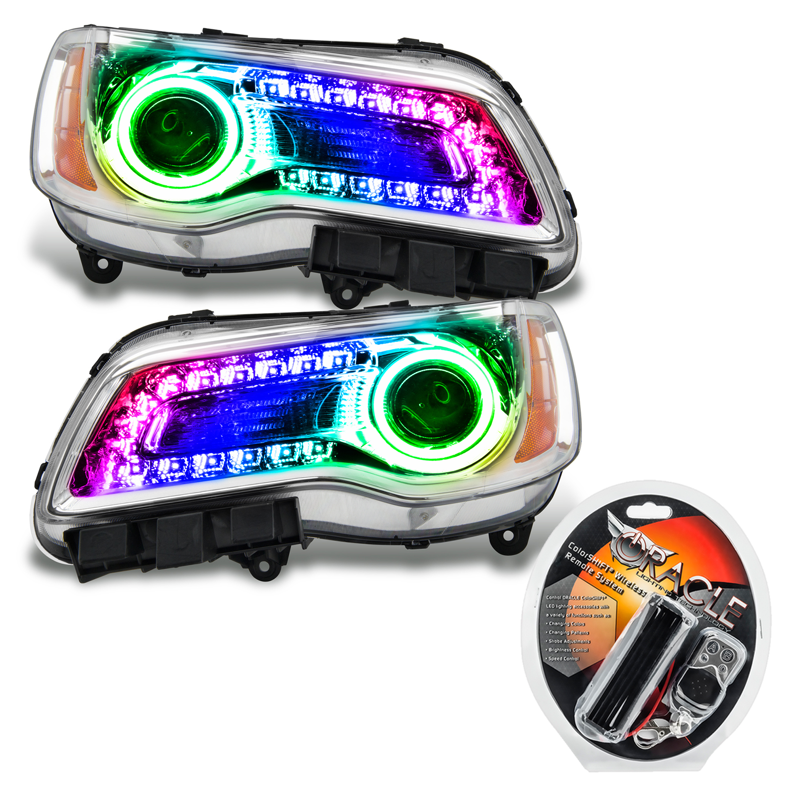 7730-330 - 2011-2014 Chrysler 300C SMD HL - Chrome - NON HID - ColorSHIFT DRL